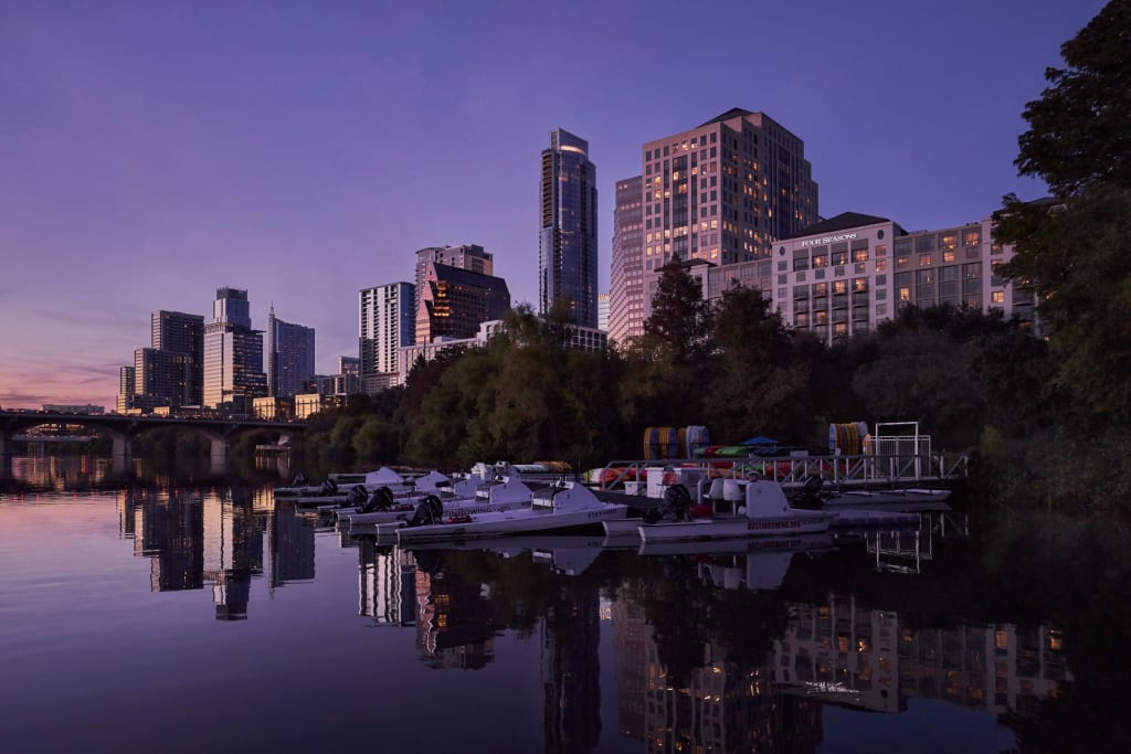 Four Seasons Hotel Austin by night